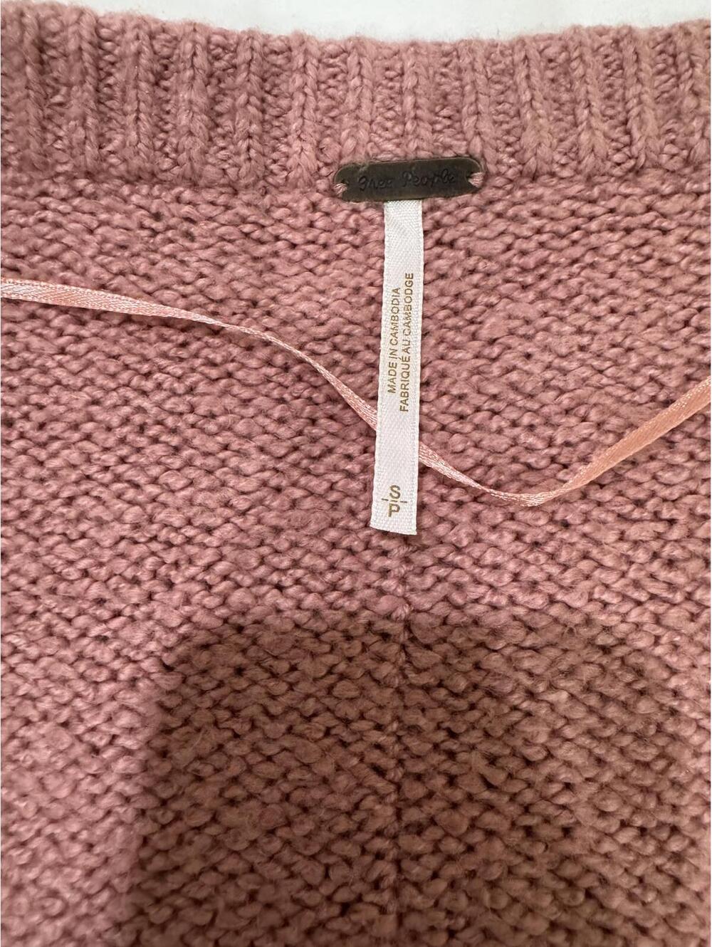 Free People Brookside Tunic Sweater Rose Pink Slouchy Oversized Knit Small - Picture 6 of 9